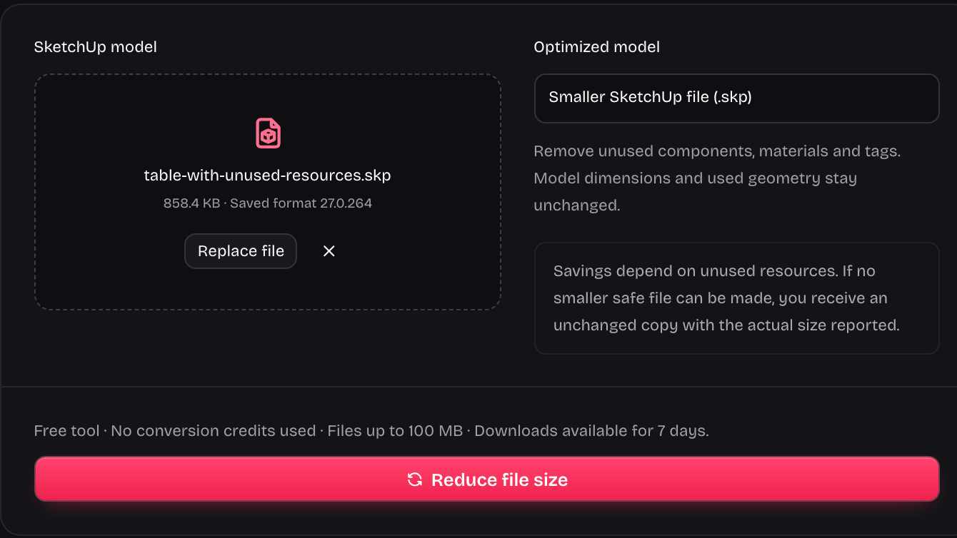SKP upload controls for unused-resource optimization
