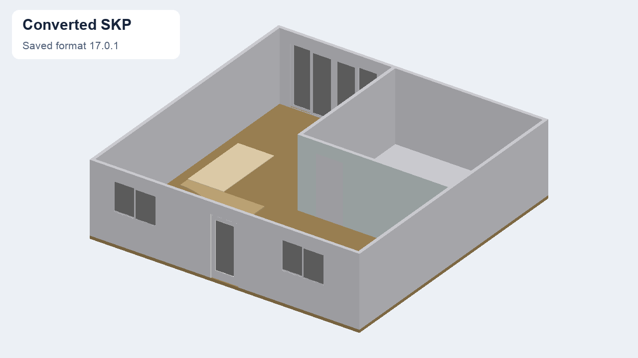 The same house model after conversion to the 2017 file format